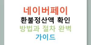 네이버페이 환불정산액 확인 방법과 절차 완벽 가이드