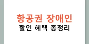 항공권 장애인 할인 혜택 총정리
