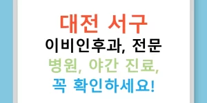 대전 서구 이비인후과, 전문 병원, 야간 진료, 꼭 확인하세요!