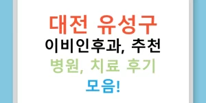 대전 유성구 이비인후과, 추천 병원, 치료 후기 모음!