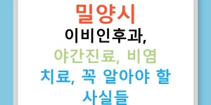 밀양시 이비인후과, 야간진료, 비염 치료, 꼭 알아야 할 사실들