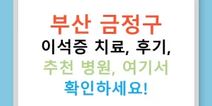 부산 금정구 이석증 치료, 후기, 추천 병원, 여기서 확인하세요!