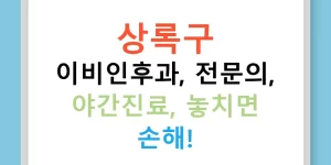 상록구 이비인후과, 전문의, 야간진료, 놓치면 손해!