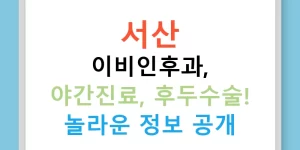 서산 이비인후과, 야간진료, 후두수술! 놀라운 정보 공개