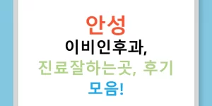 안성 이비인후과, 진료잘하는곳, 후기 모음!