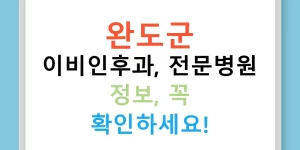 완도군 이비인후과, 전문병원 정보, 꼭 확인하세요!