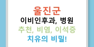 울진군 이비인후과, 병원 추천, 비염, 이석증 치유의 비밀!