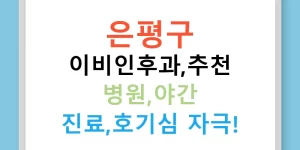 은평구 이비인후과,추천 병원,야간 진료,호기심 자극!