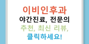 이비인후과 야간진료, 전문의 추천, 최신 리뷰, 클릭하세요!