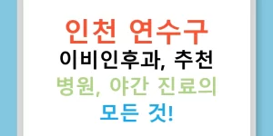 인천 연수구 이비인후과, 추천 병원, 야간 진료의 모든 것!