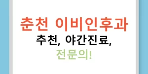 춘천 이비인후과 추천, 야간진료, 전문의!