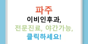 파주 이비인후과, 전문진료, 야간가능, 클릭하세요!