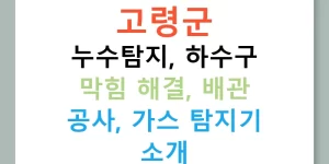 고령군 누수탐지, 하수구 막힘 해결, 배관 공사, 가스 탐지기 소개