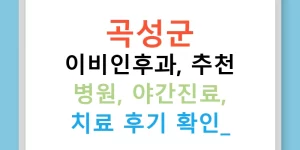 곡성군 이비인후과, 추천 병원, 야간진료, 치료 후기 확인!