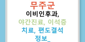 무주군 이비인후과, 야간진료, 이석증 치료, 편도결석 정보!