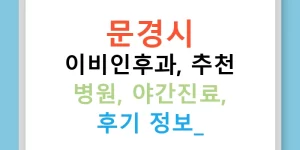 문경시 이비인후과, 추천 병원, 야간진료, 후기 정보!