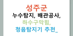 성주군 누수탐지, 배관공사, 하수구막힘, 청음탐지기 추천!