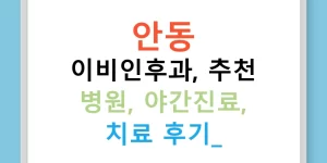 안동 이비인후과, 추천 병원, 야간진료, 치료 후기!