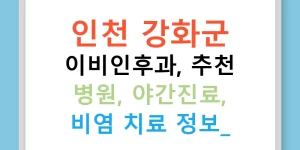 인천 강화군 이비인후과, 추천 병원, 야간진료, 비염 치료 정보!