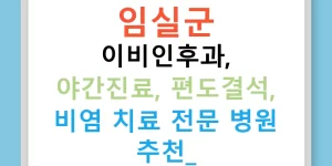 임실군 이비인후과, 야간진료, 편도결석, 비염 치료 전문 병원 추천!