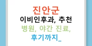 진안군 이비인후과, 추천 병원, 야간 진료, 후기까지!