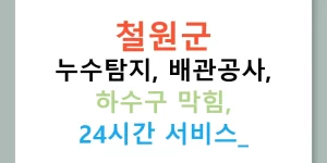철원군 누수탐지, 배관공사, 하수구 막힘, 24시간 서비스!