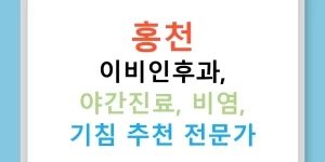 홍천 이비인후과, 야간진료, 비염, 기침 추천 전문가