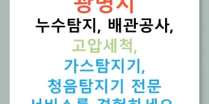 광명시 누수탐지, 배관공사, 고압세척, 가스탐지기, 청음탐지기 전문 서비스를 경험하세요!