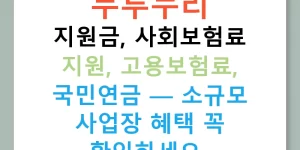 두루누리 지원금, 사회보험료 지원, 고용보험료, 국민연금 — 소규모 사업장 혜택 꼭 확인하세요!