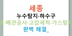 세종 누수탐지·하수구 막힘·배관공사·고압세척·가스탐지기 완벽 해결!