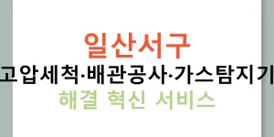 일산서구 누수탐지·고압세척·배관공사·가스탐지기·변기막힘 해결 혁신 서비스