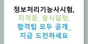 정보처리기능사시험, 자격증, 응시일정, 합격팁 모두 공개! 지금 도전하세요