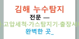 김해 누수탐지 전문 — 배관공사·고압세척·가스탐지기·출장서비스까지 완벽한 곳!