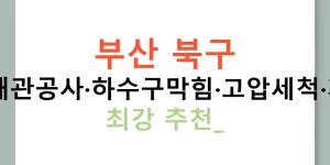 부산 북구 누수탐지·배관공사·하수구막힘·고압세척·가스탐지기 최강 추천!