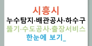 시흥시 누수탐지·배관공사·하수구 뚫기·수도공사·출장서비스 한눈에 보기!