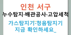 인천 서구 누수탐지·배관공사·고압세척 — 가스탐지기·청음탐지기 지금 확인하세요!